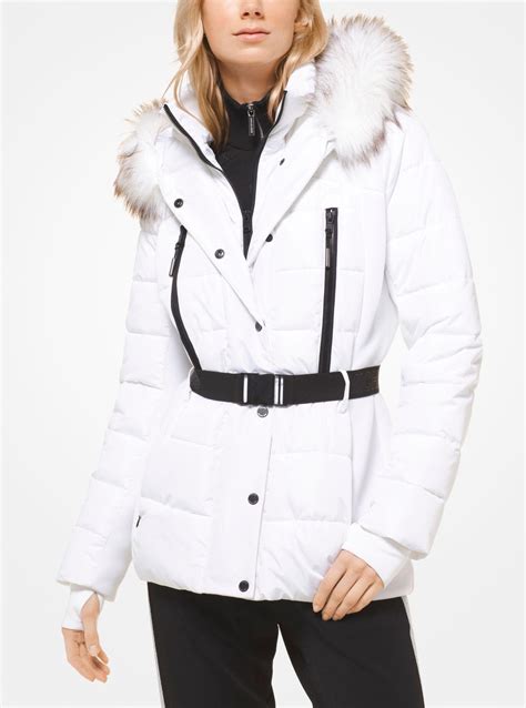 white coat michael kors|michael kors black winter coat.